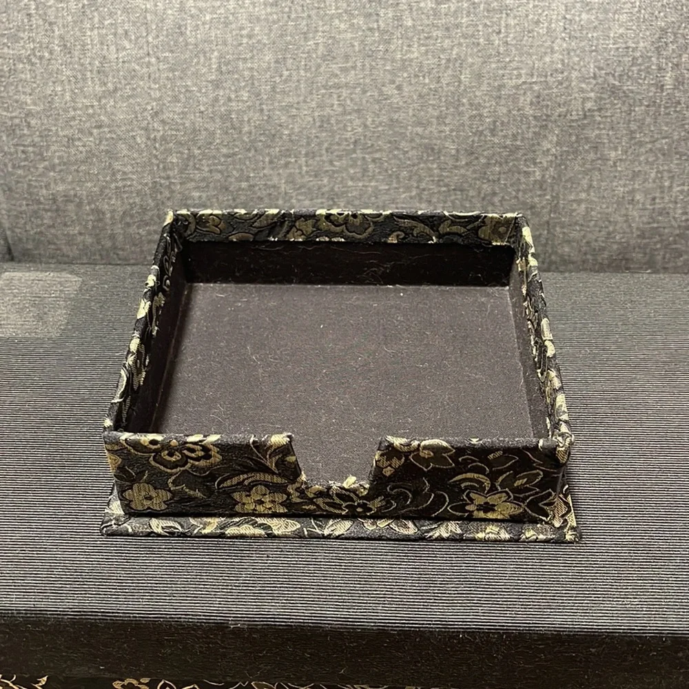Gold Floral Fabric Covered Memory Box